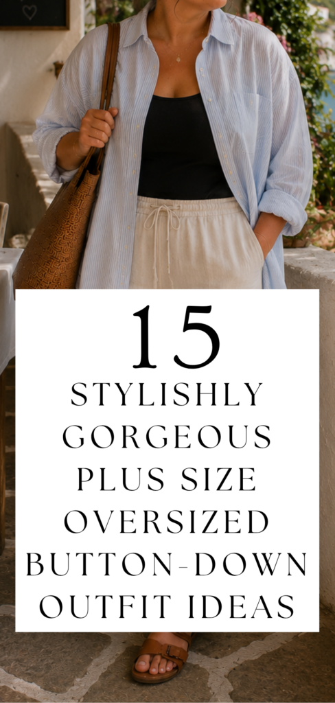 15 Plus Size Oversized Button-Down Outfit Ideas for Summer (Chic, Comfortable & Effortlessly Cool ☀️🤍)