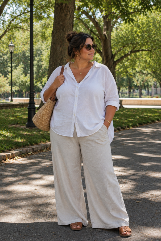 17 Plus Size Summer Linen Pants Outfit Ideas (Chic, Comfortable & Effortlessly Stylish โ๏ธ๐ค)