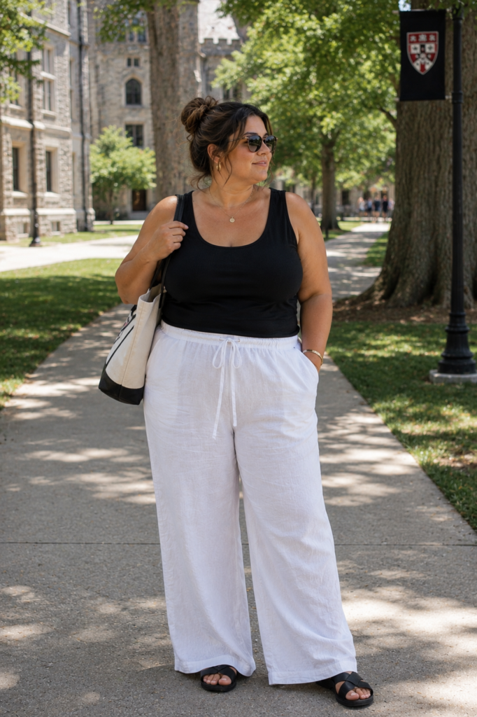 17 Plus Size Summer Linen Pants Outfit Ideas (Chic, Comfortable & Effortlessly Stylish โ๏ธ๐ค)