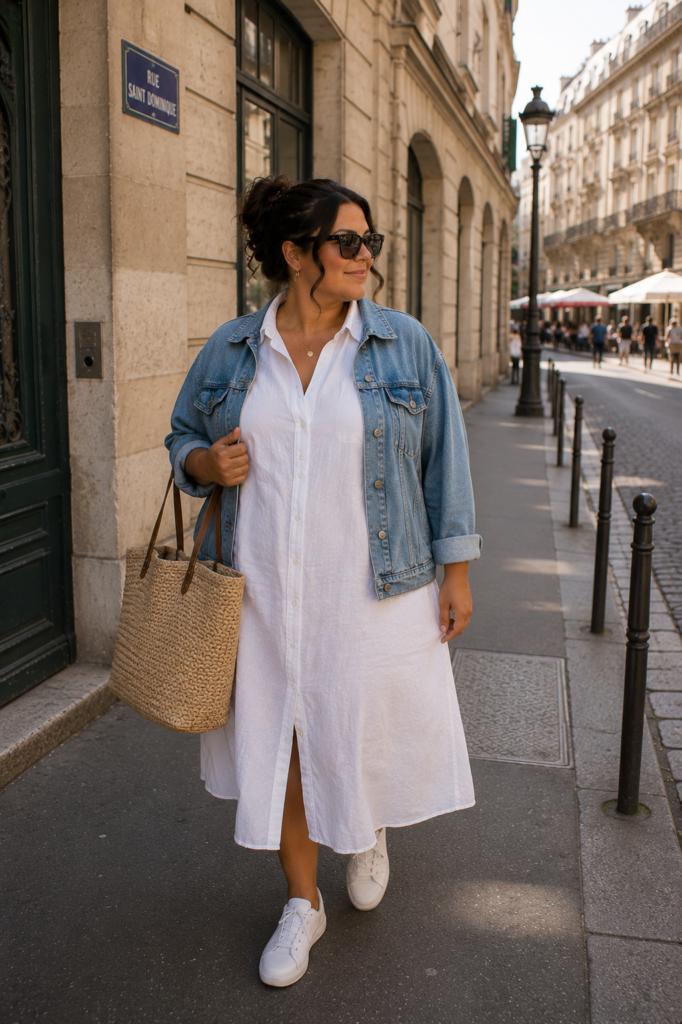 Plus-Size Shirt Dress Summer Outfit Ideas