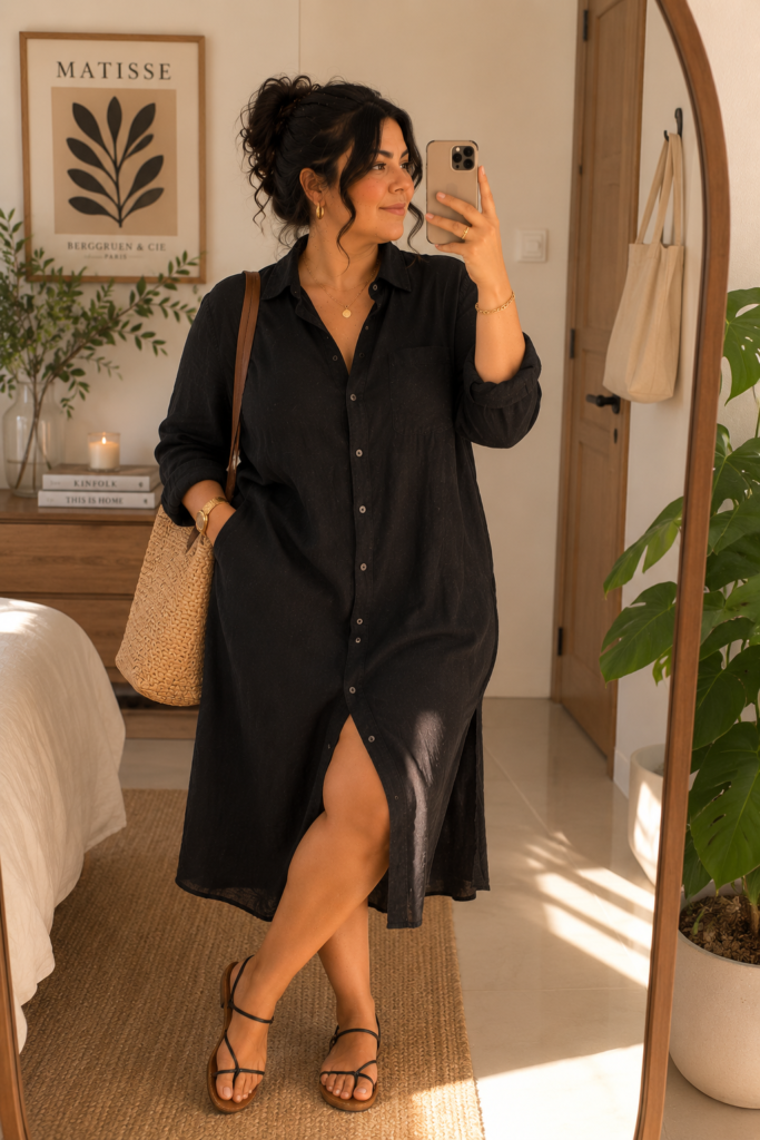 Plus-Size Shirt Dress Summer Outfit Ideas
